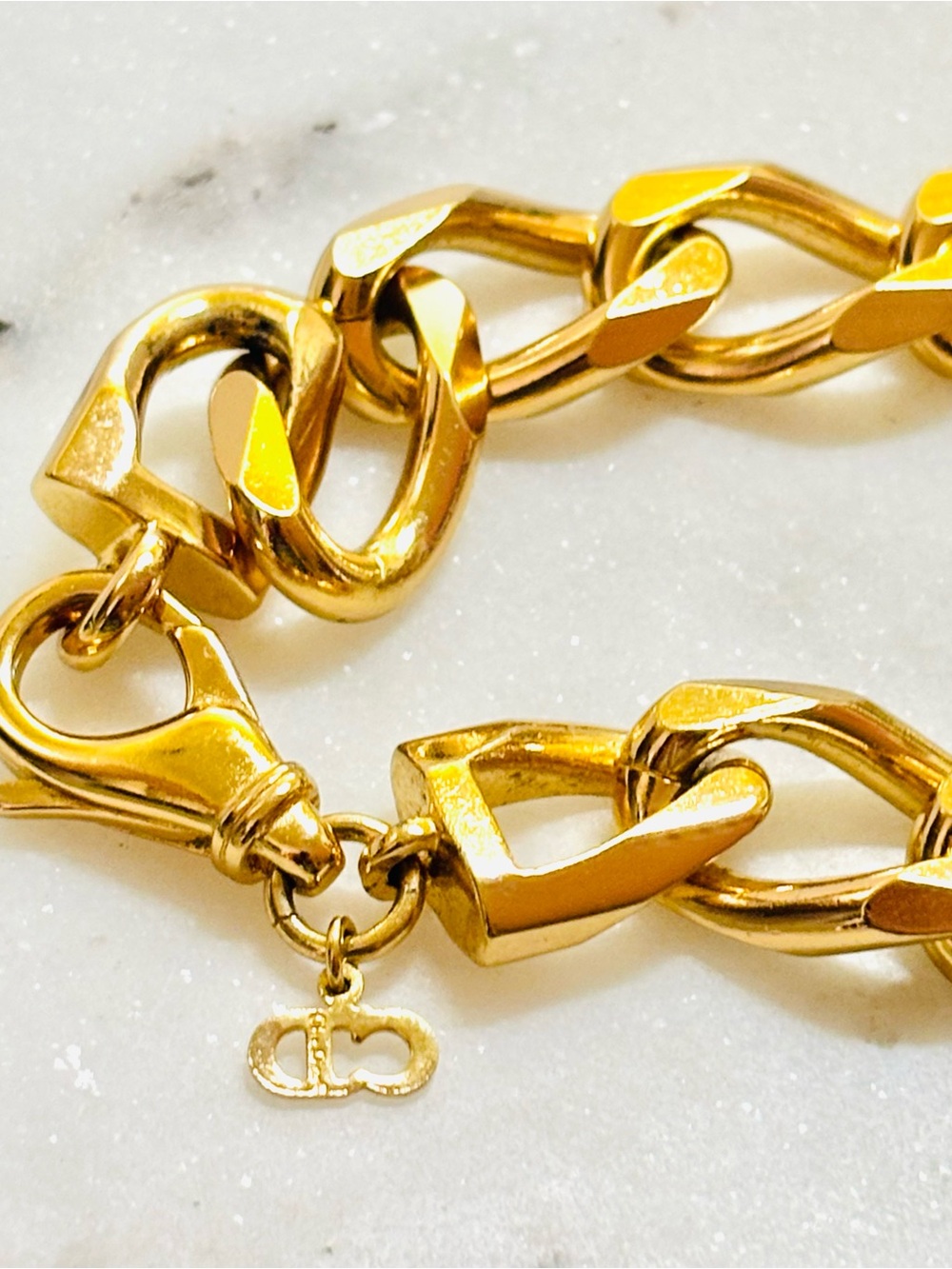 Vintage Dior Gold Chunky Curb Link Necklace 1980s - Picture 7 of 10